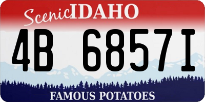 ID license plate 4B6857I
