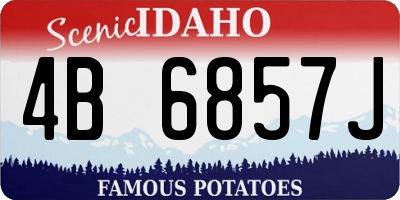 ID license plate 4B6857J