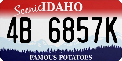 ID license plate 4B6857K