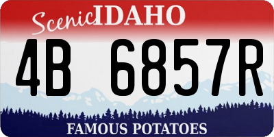 ID license plate 4B6857R