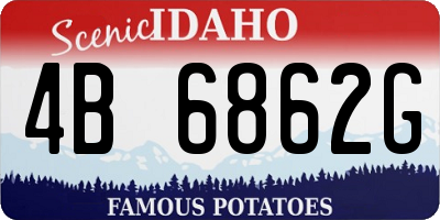 ID license plate 4B6862G