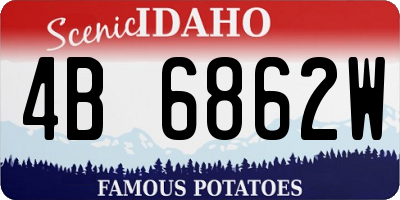 ID license plate 4B6862W