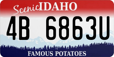 ID license plate 4B6863U