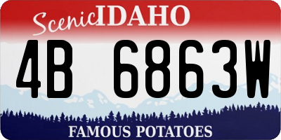 ID license plate 4B6863W