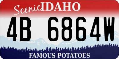 ID license plate 4B6864W