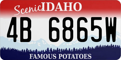 ID license plate 4B6865W