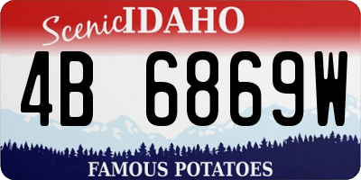 ID license plate 4B6869W