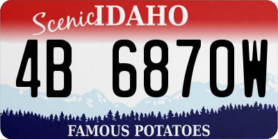 ID license plate 4B6870W