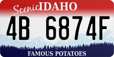 ID license plate 4B6874F