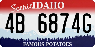 ID license plate 4B6874G