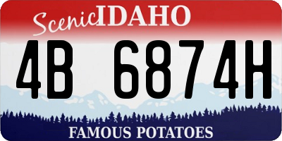 ID license plate 4B6874H