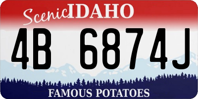 ID license plate 4B6874J