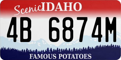 ID license plate 4B6874M