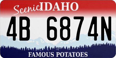 ID license plate 4B6874N