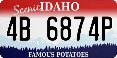 ID license plate 4B6874P