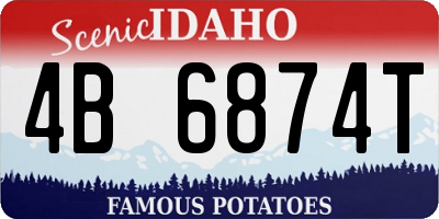 ID license plate 4B6874T