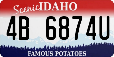 ID license plate 4B6874U
