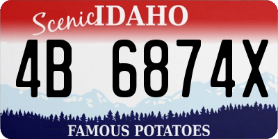 ID license plate 4B6874X