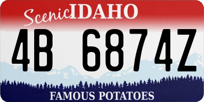 ID license plate 4B6874Z