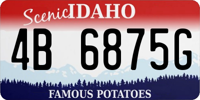 ID license plate 4B6875G