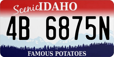 ID license plate 4B6875N