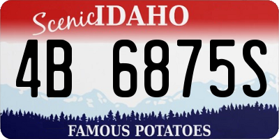 ID license plate 4B6875S