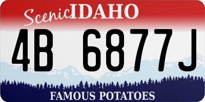 ID license plate 4B6877J