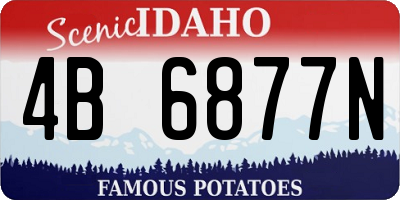 ID license plate 4B6877N
