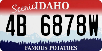 ID license plate 4B6878W