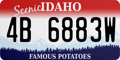 ID license plate 4B6883W