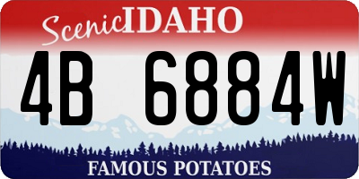 ID license plate 4B6884W