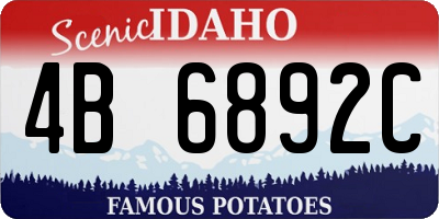 ID license plate 4B6892C