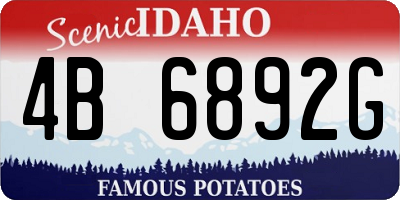 ID license plate 4B6892G