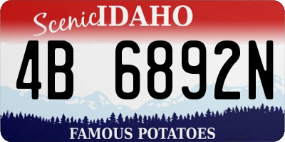 ID license plate 4B6892N