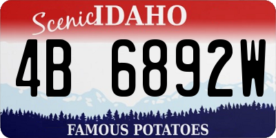 ID license plate 4B6892W