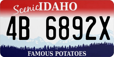ID license plate 4B6892X