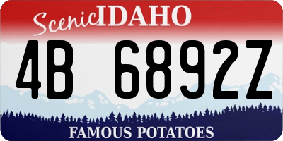 ID license plate 4B6892Z