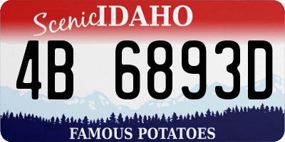 ID license plate 4B6893D