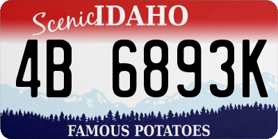 ID license plate 4B6893K
