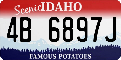 ID license plate 4B6897J