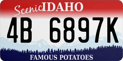 ID license plate 4B6897K