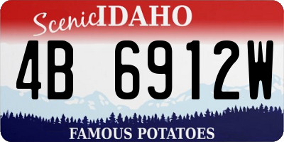ID license plate 4B6912W