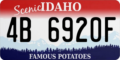 ID license plate 4B6920F