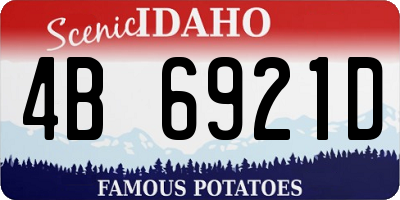 ID license plate 4B6921D