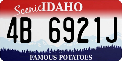 ID license plate 4B6921J