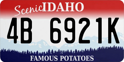 ID license plate 4B6921K