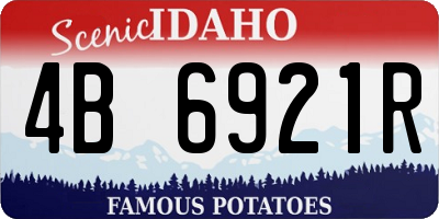 ID license plate 4B6921R