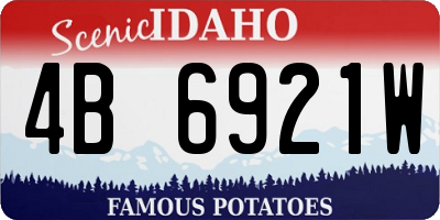 ID license plate 4B6921W