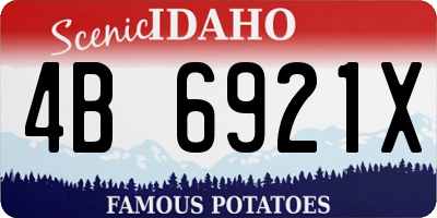 ID license plate 4B6921X