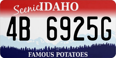 ID license plate 4B6925G